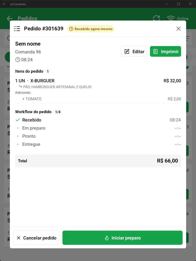 KDS em uso na cozinha