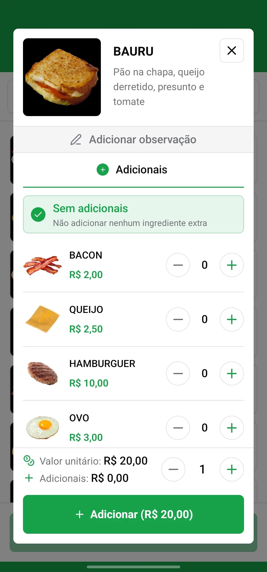 App do Garçom, tela 3