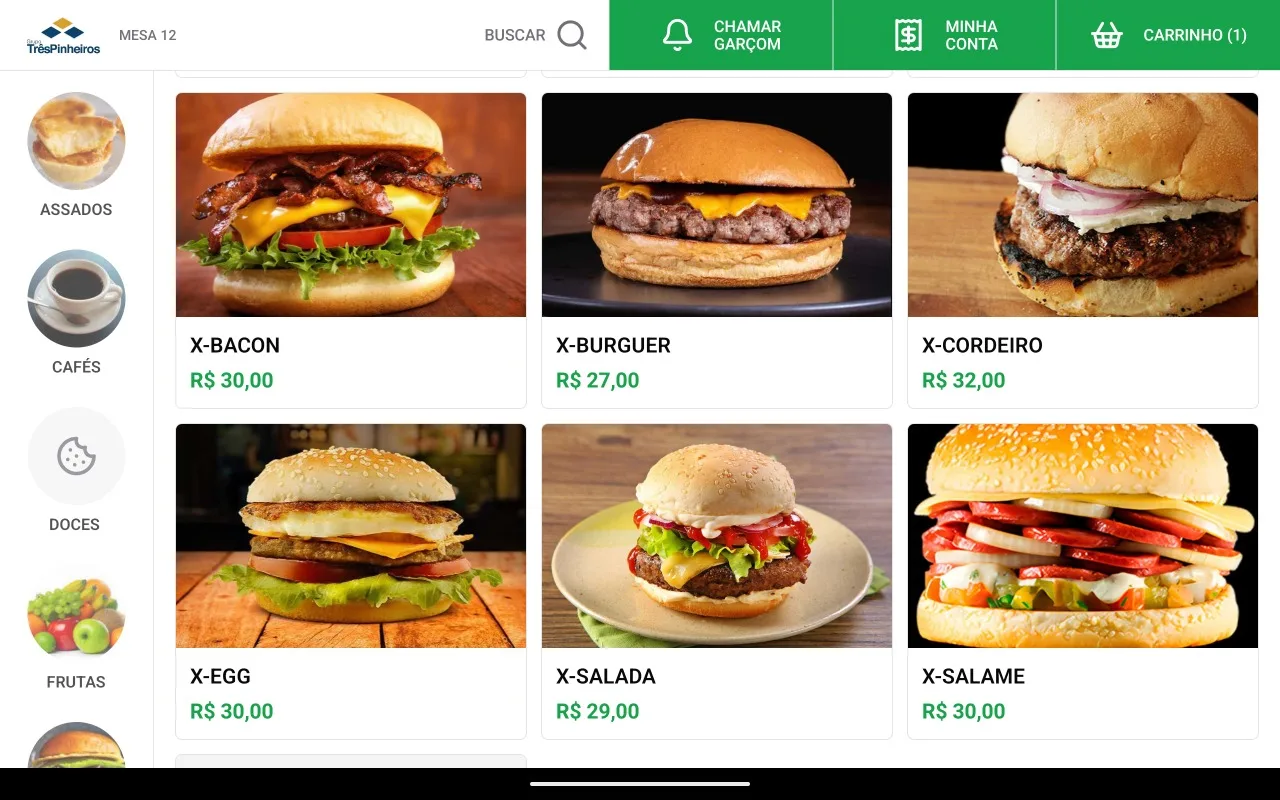 Tablet na Mesa, tela 1